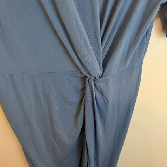 Betabrand Plus Size Knot Midi Dress in Blue, Sz 2X - Picture 4 of 6